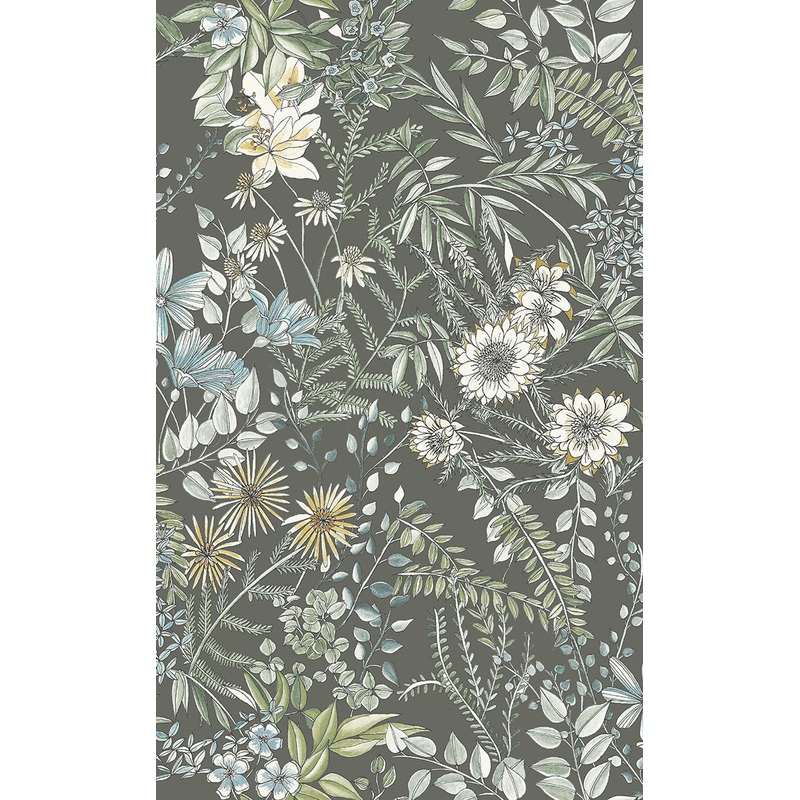 2821-12905 Full Bloom Taupe Floral Wallpaper Per Bolt