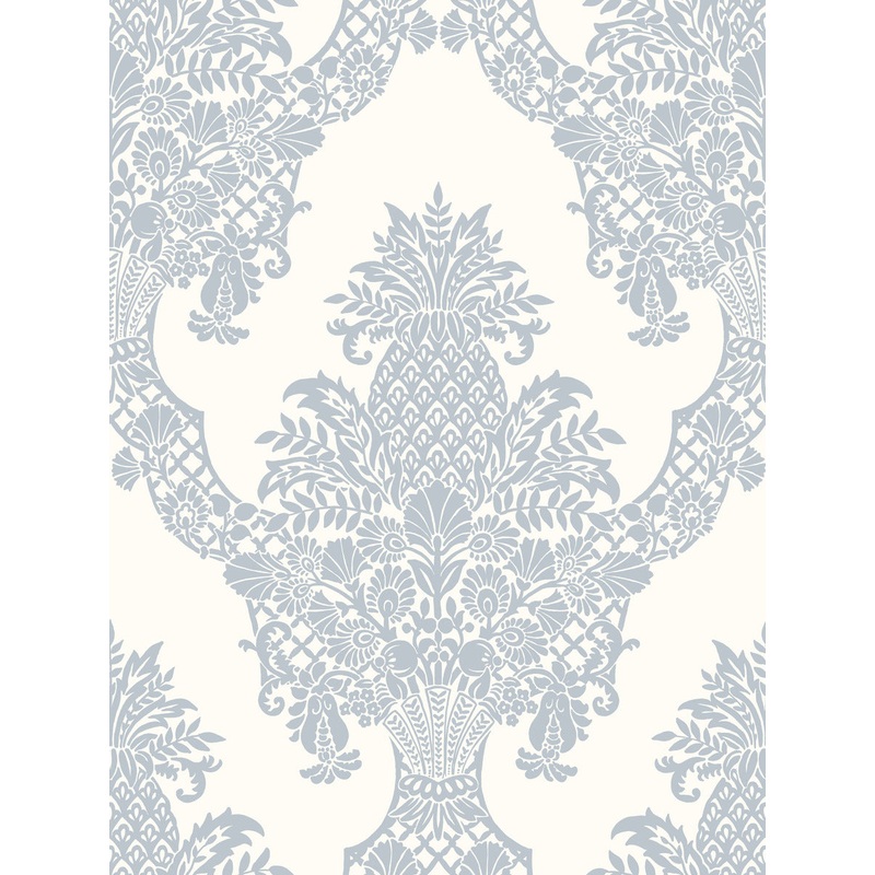 DM4974 Periwinkle White Pineapple Plantation Wallpaper Per Bolt