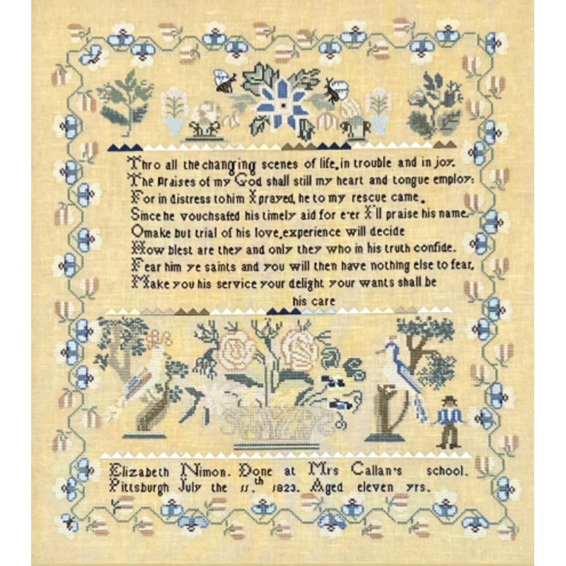 Elizabeth Nimon 1823 – Reproduction Sampler by Queenstown Samplers