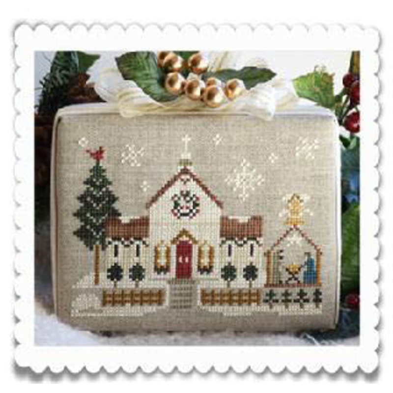 Hometown Holiday #6 Town Church – Cross Stitch Pattern by Little House Needleworks