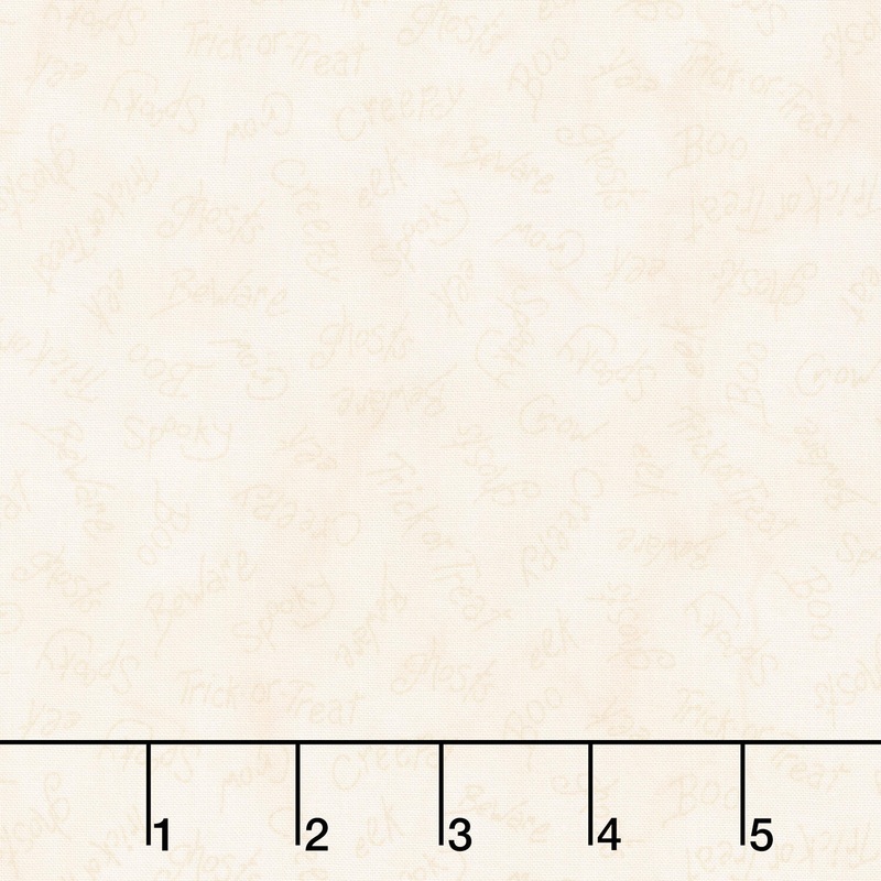 Spooky Stitches – Spooky Words Cream Yardage