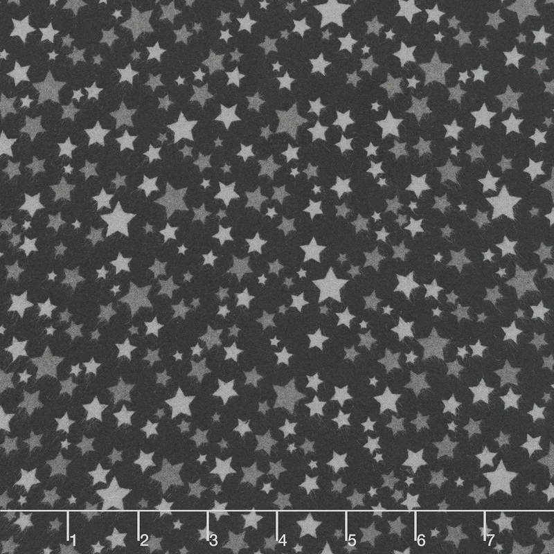 Playtime Flannel – Stars Black Yardage