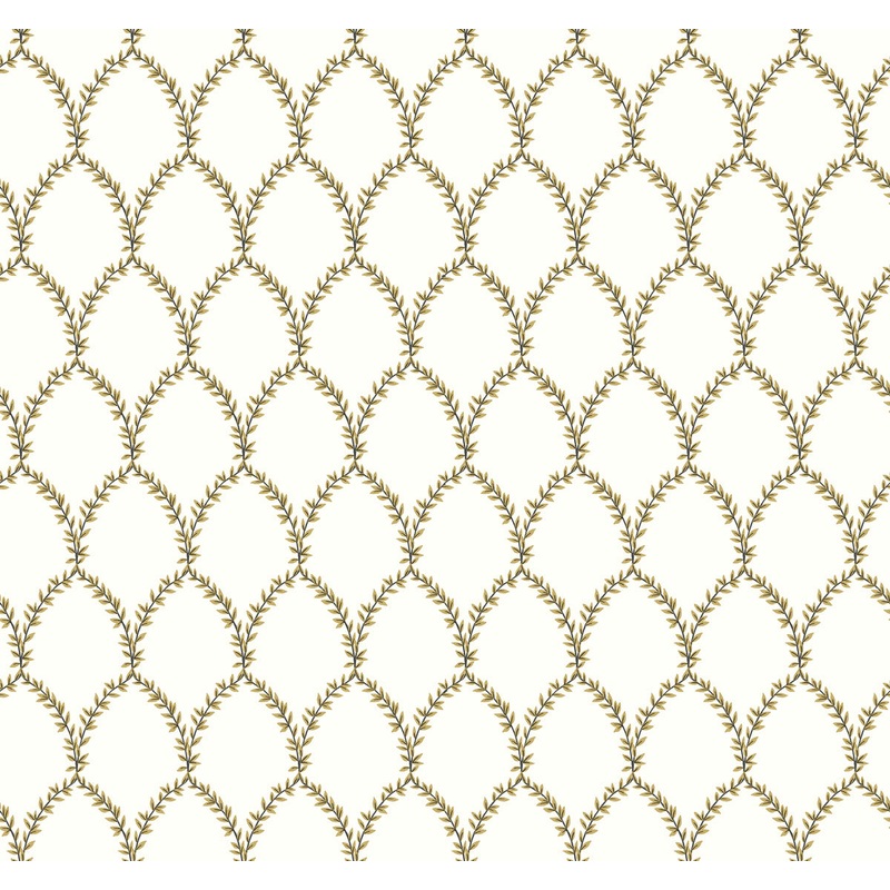 RI5176 Gold/White Laurel Wallpaper Per Bolt