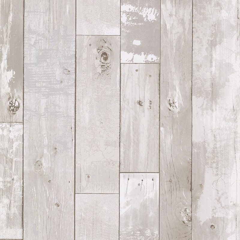 2767-20131 Harbored Light Grey Distressed Wood Panel Wallpaper Per Bolt