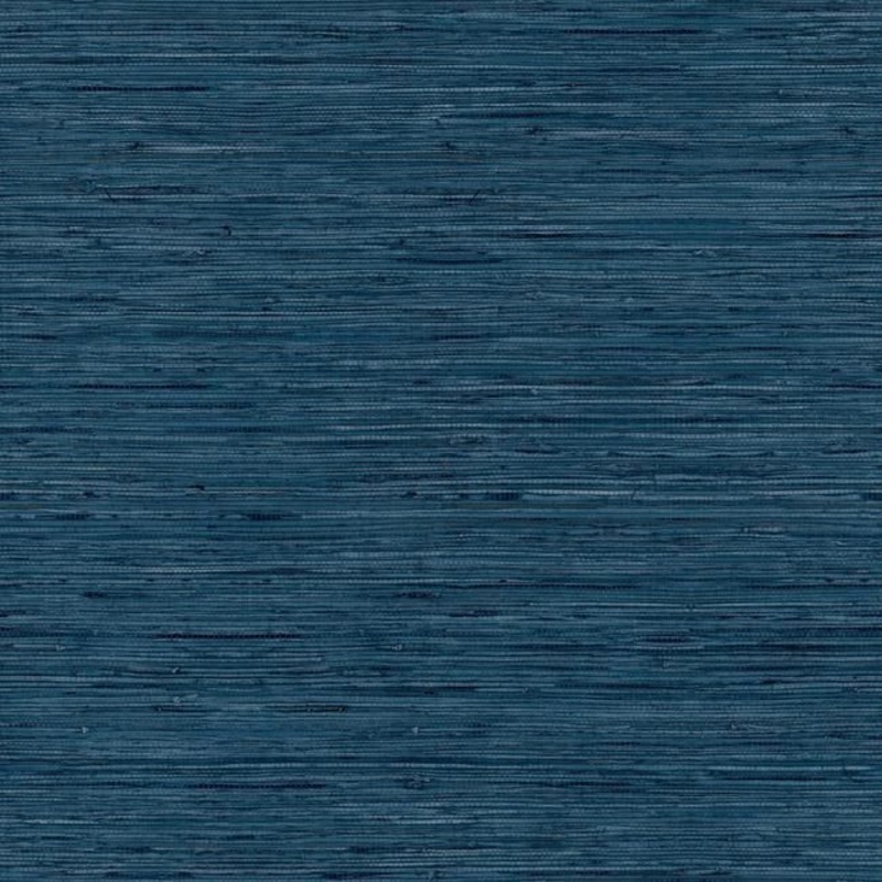 RMK11314WP Blue Faux Grasscloth Peel & Stick Wallpaper Per Roll