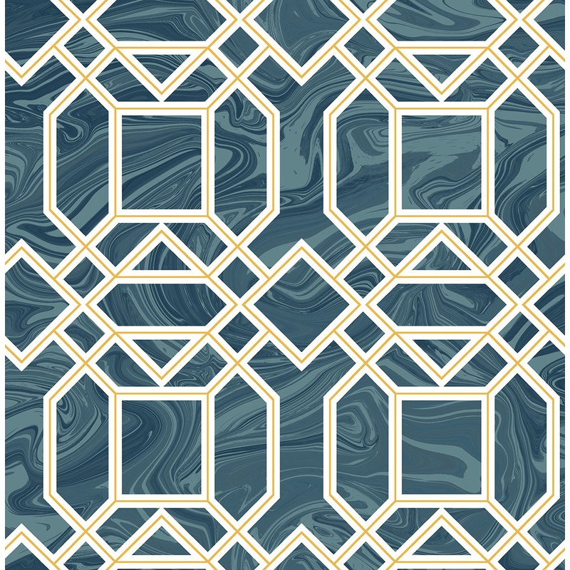 2763-24222 Daphne Blue Trellis Wallpaper Per Bolt