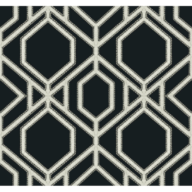 TC2637 Black White Sawgrass Trellis Wallpaper Per Bolt