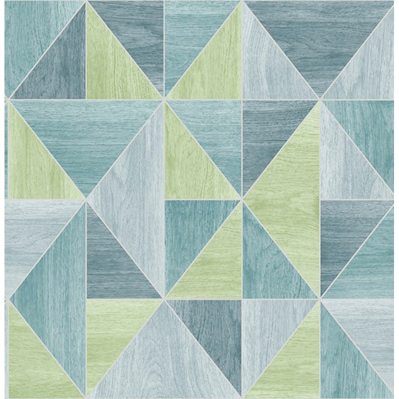 2814-24961 Simpson Blue Geometric Wood Wallpaper Per Bolt