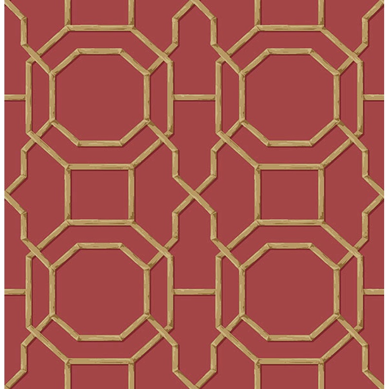 2766-21739 Rumi Red Trellis Wallpaper Per Bolt