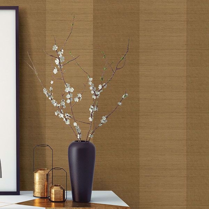 Yue Yan Olive Grasscloth Wallpaper Per Bolt