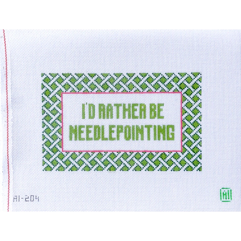 Allison Ivy Designs | Id Rather Be Needlepointing Needlepoint Canvas