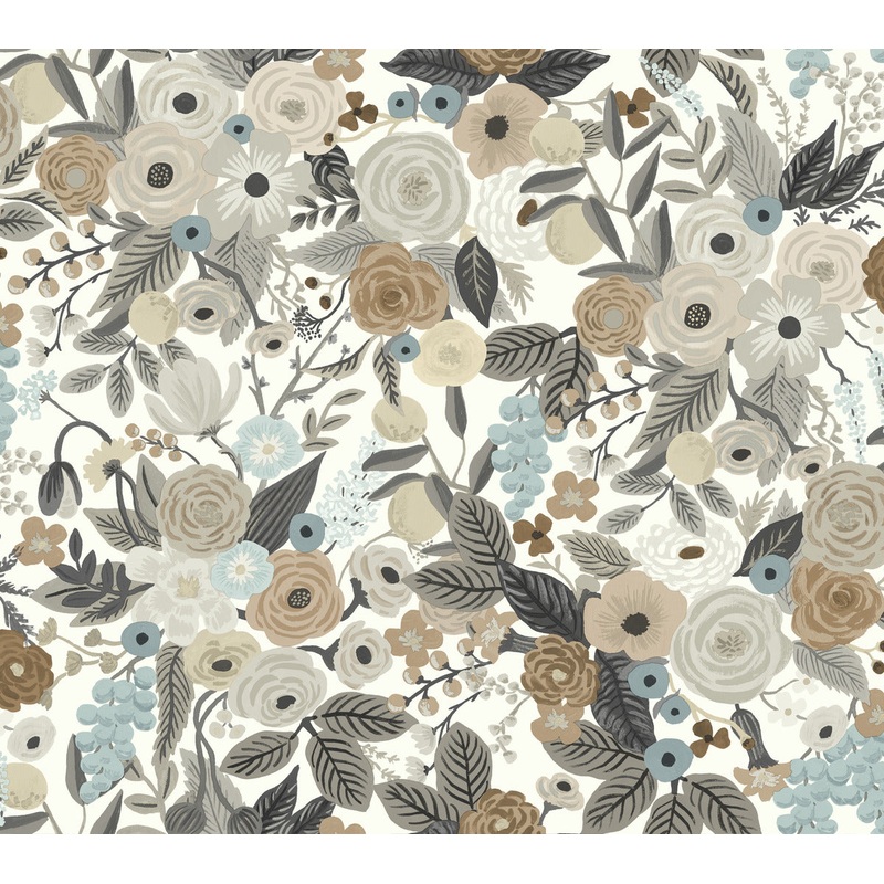 RI5121 Brown/Beige Garden Party Wallpaper Per Bolt