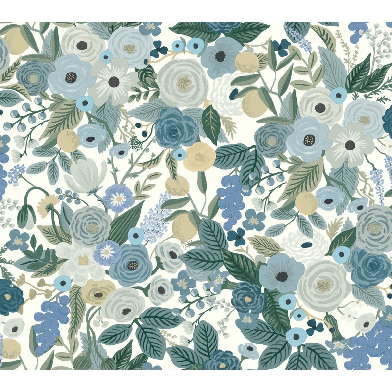 RI5120 Blues Garden Party Wallpaper Per Bolt