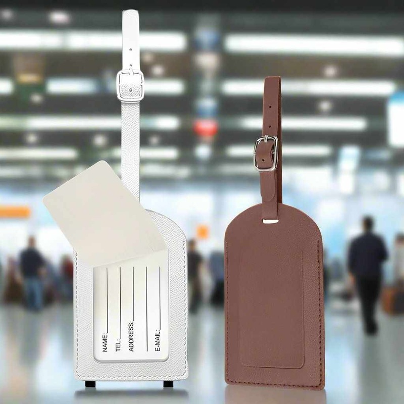 Sublimation Blanks Suitcase Travel Name Tag Blank Custom Print PU Leather  Labels Loss Prevention Luggage Tags – Brown / White Brown