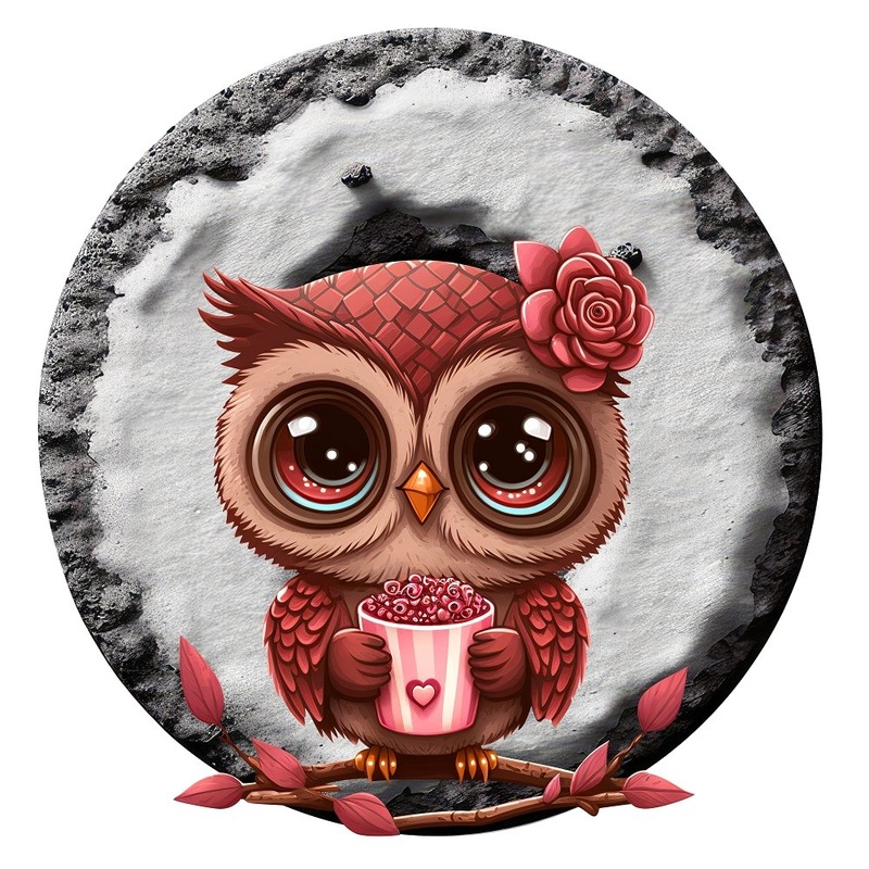 “O” Owl Cookie Fabric Panel Quilting Cotton 4.5 Inches by 4.5 Inches